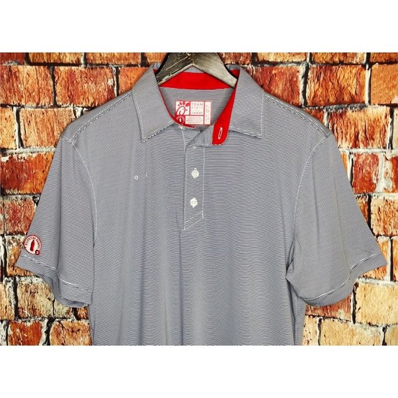 Chick-Fil-A Oobe Team Style Uniform Employee Polo Shirt Men’s Medium Striped - Picture 1 of 4
